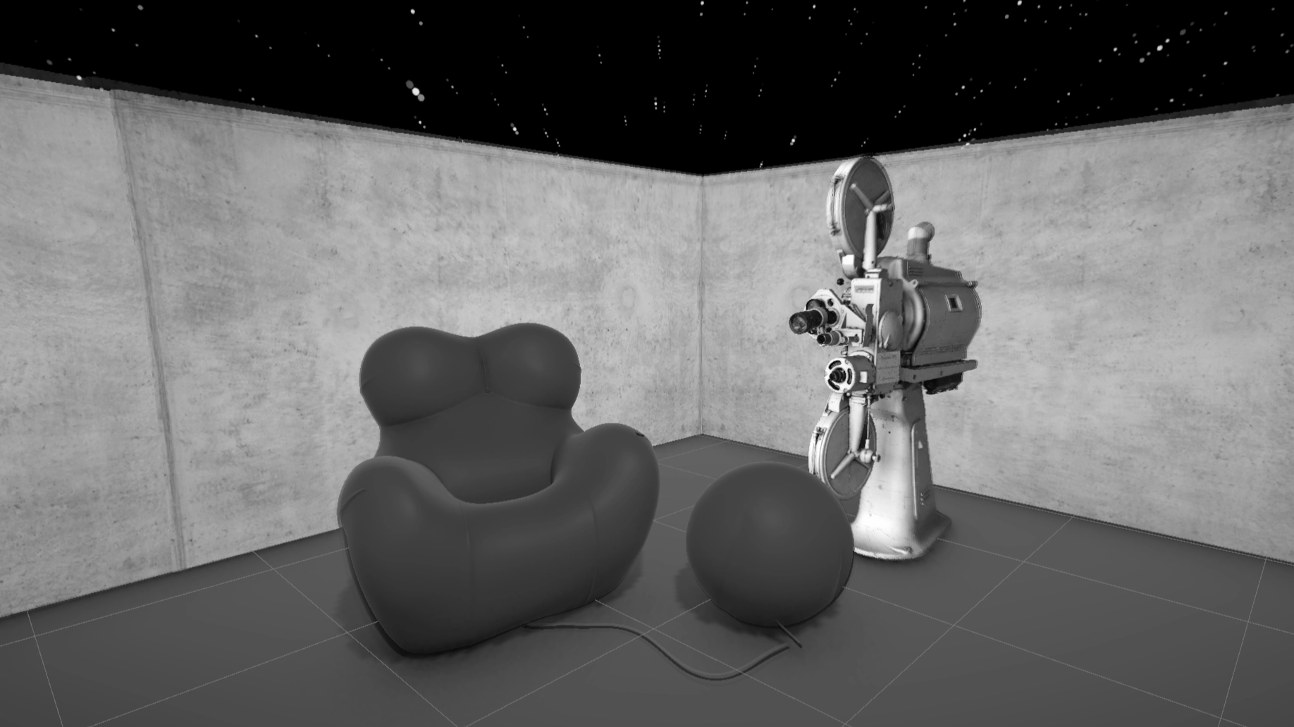 The same chair also appeared in the apartment scene.